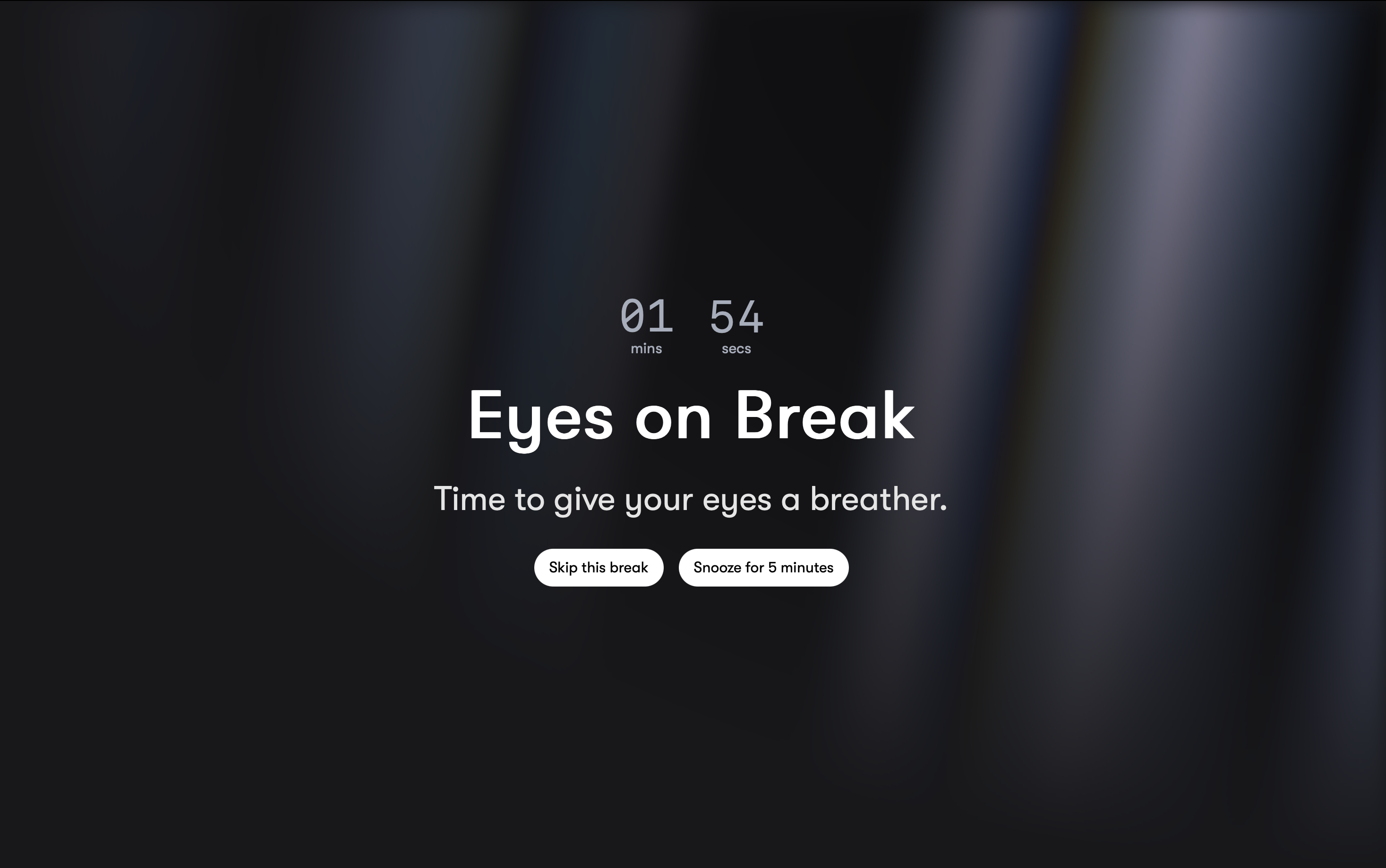 AFK break screen overlay